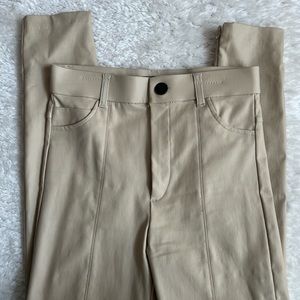 ZARA Beige Pleather Pants
